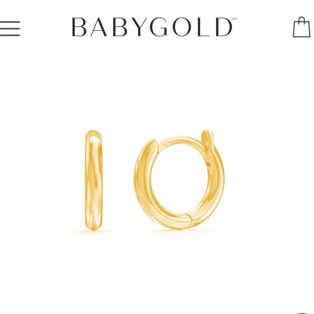 14K Yellow Gold Mini Huggies from Baby Gold